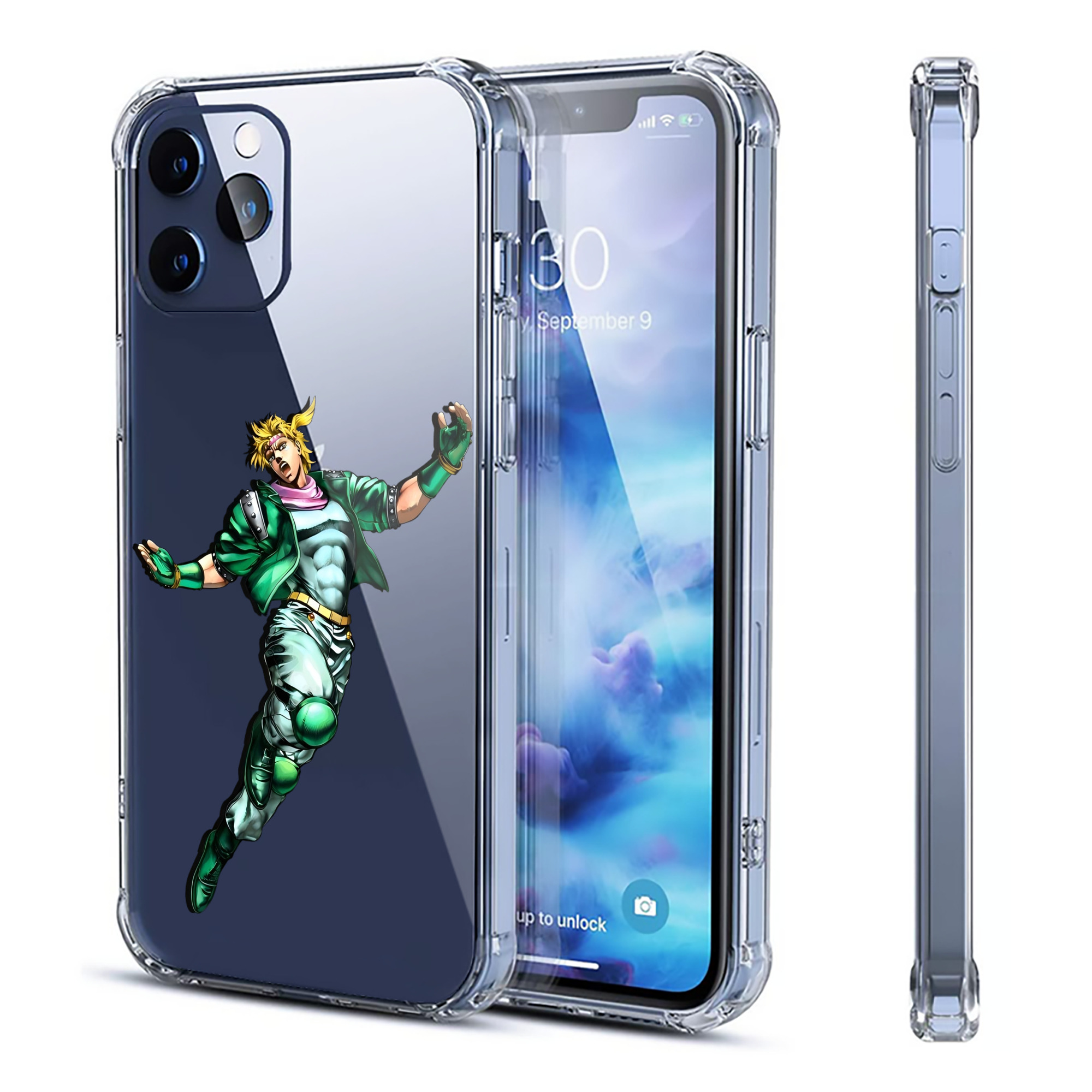 （画像用） ジョジョの奇妙な冒険 ディオ?ブランドー JoJo's Bizarre Adventure Dio Brando 【iPhone 12シリーズ対応】透明スマホケース（クリアソフトケース）